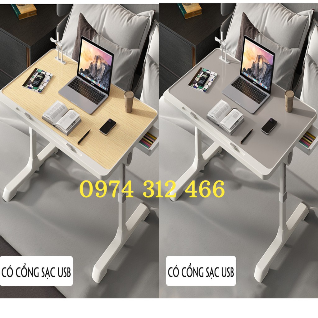 Bàn học làm việc gấp gọn, kê laptop ngồi trên giường thiết kế hiện đại, đa năng