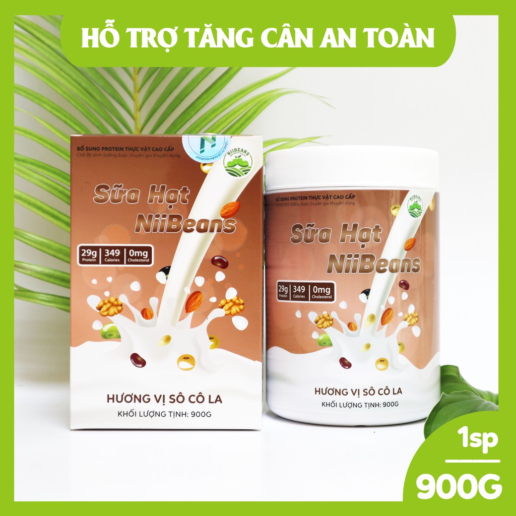 [Mã SKAMLTB079 giảm 20K đơn 0Đ] 0[Tặng bình lắc] Sữa hạt NiiBeans Tăng Cân Tăng Cơ Gymmer hương vị Socola