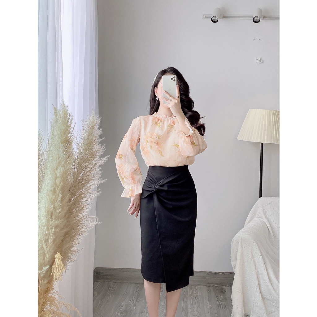 Áo Sơ Mi Công Sở Thiết Kế Cổ Dúm Hoạ Tiết Hoa Zym's House - K183