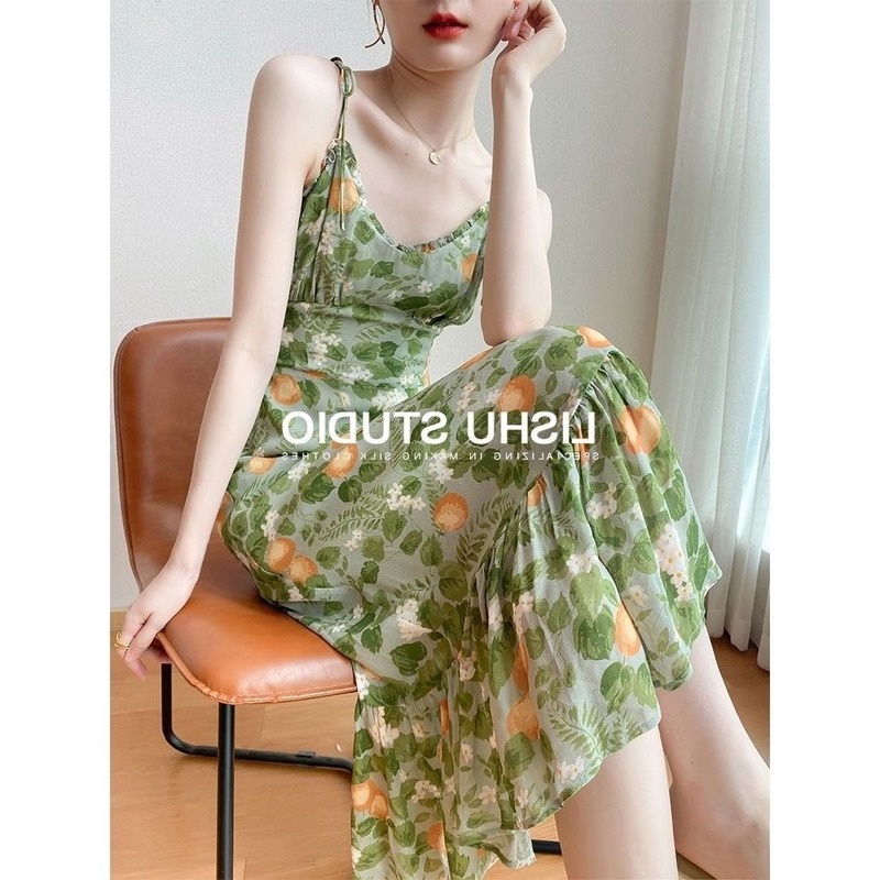 Đầm Voan Hoa Hai Dây Thời Trang Mùa Hè Dành Cho Nữ