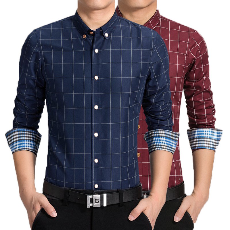 ★Cắt Hoàn Hảo★ Áo Sơ Mi Nam Dài Tay Plus Size