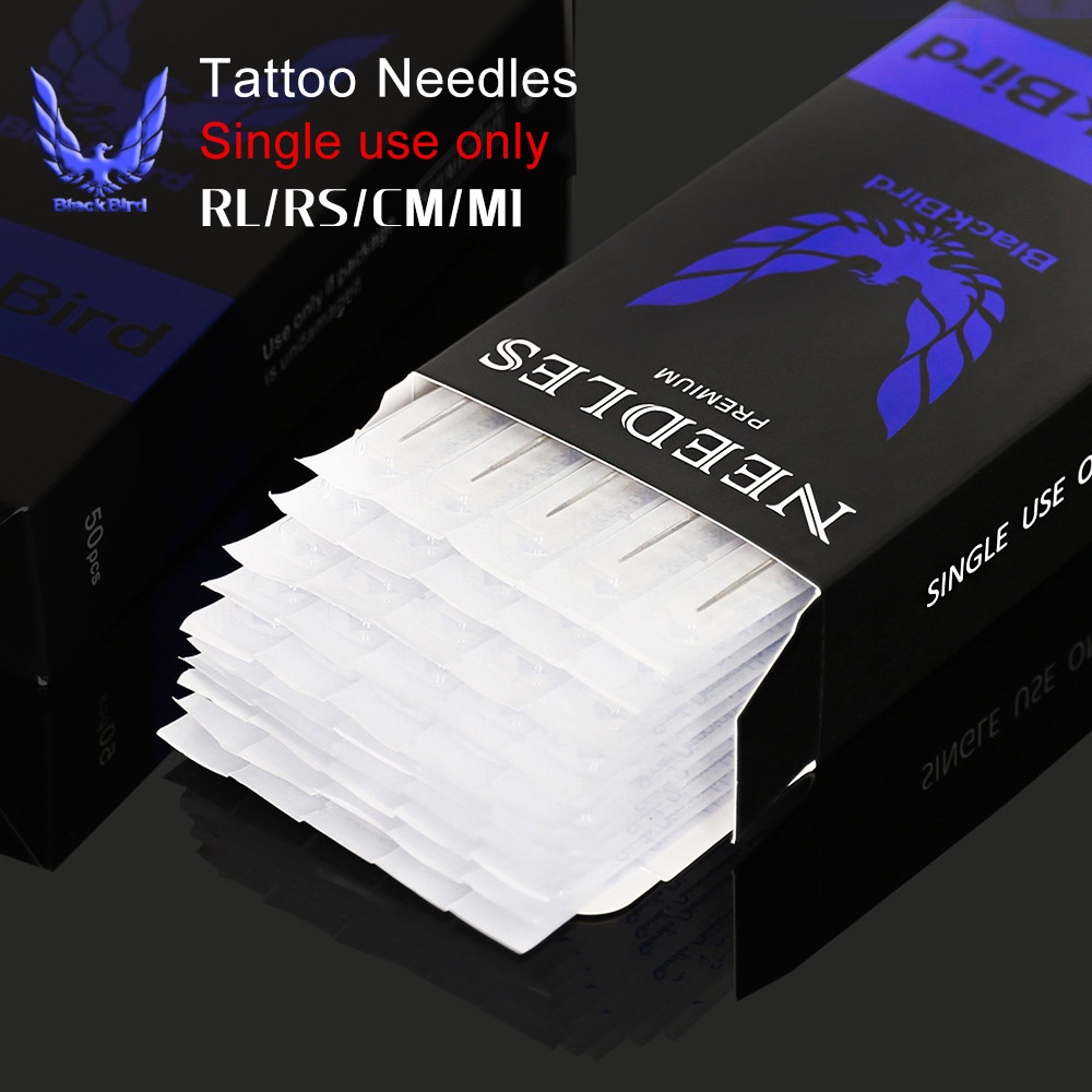 Hộp 50 Kim Xăm Hình Chim Màu Đen Chuẩn Hoàn Chỉnh Size Cho Kẻ Đường Và Bóng