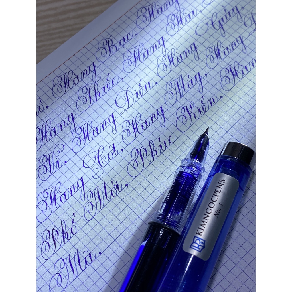 Bút máy Kimngocpens No1F ngòi lá tre bút máy luyện chữ đẹp nét thanh nét đậm viết calligraphy bút mực bút cho học sinh