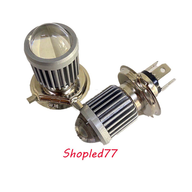 Đèn Led Pha 2 Màu Lắp Chân H4 Lắp Ô Tô Xe Máy Hàng Bảo Hành 1 NĂM