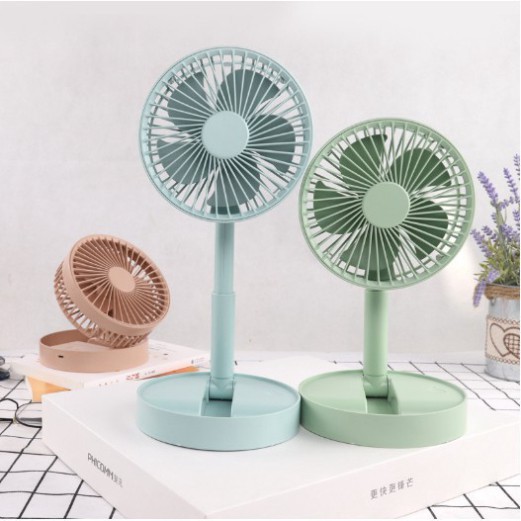 Quạt Tích Điện Gấp Gọn - Quạt Mini Để Bàn Xoay 180 Độ, 3 Tốc Độ Gió, Cổng Sạc USB, Có Thể Tháo Rời Cầm Tay | BigBuy360 - bigbuy360.vn