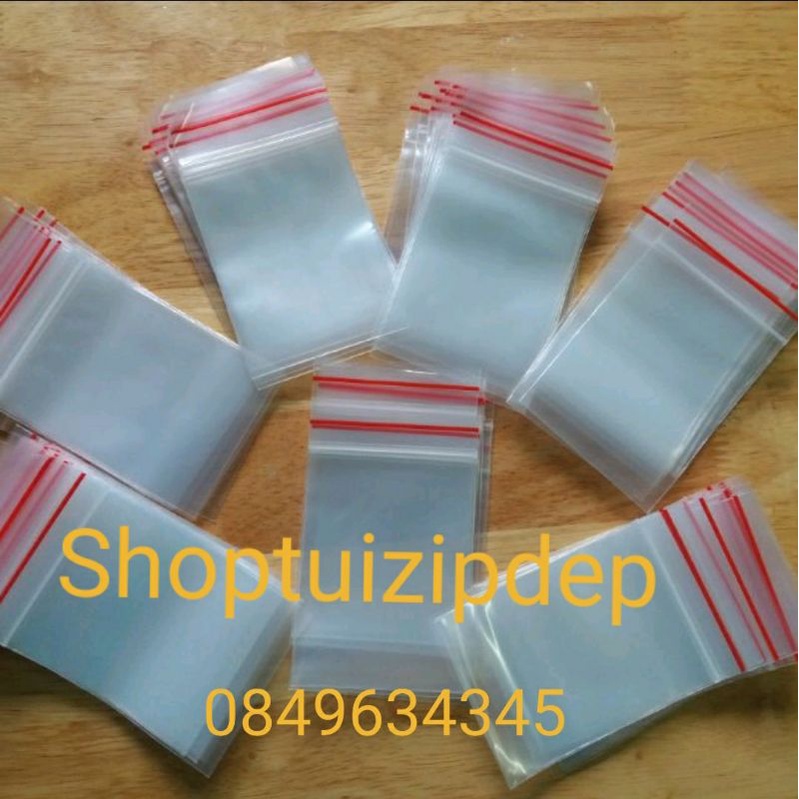 (Có sẵn) 100g túi zip viền đỏ đủ size từ số 00 - 12, loại đẹp dày dặn. Ấn chọn size