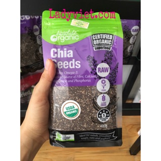 [Chính Hãng - Hạt chia organic Úc Absolute 400gr