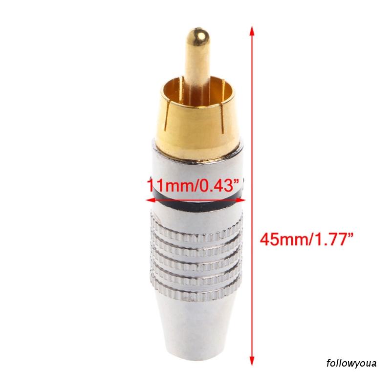 Bộ 10 Đầu Nối Dây Cáp Âm Thanh Rca Mạ Vàng