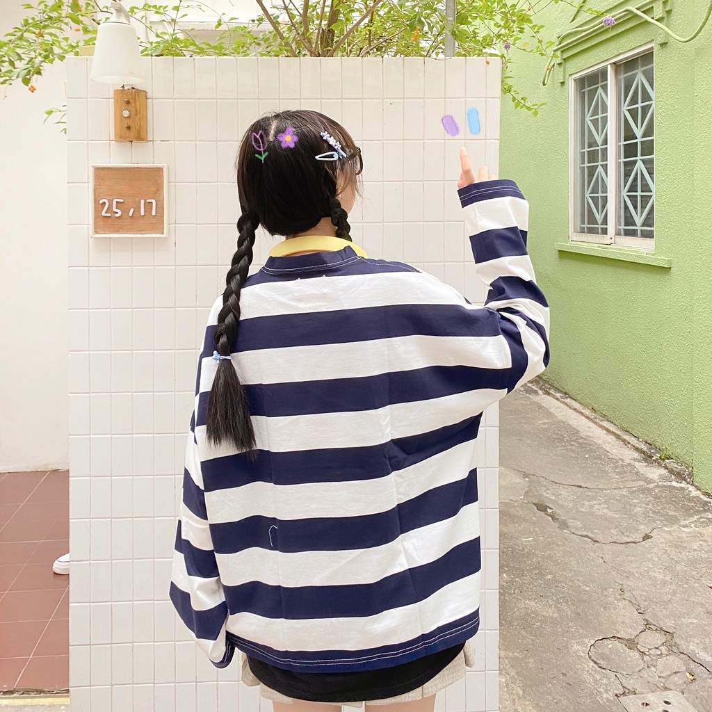 Áo ZOMBIE® Stripes Sweater In W/Blue