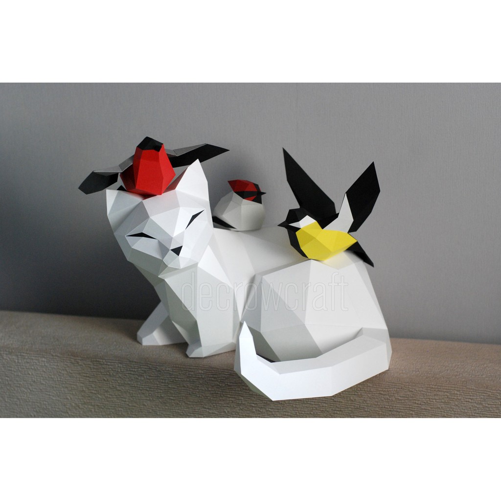 Mèo Yin&Yang - Mô hình giấy
