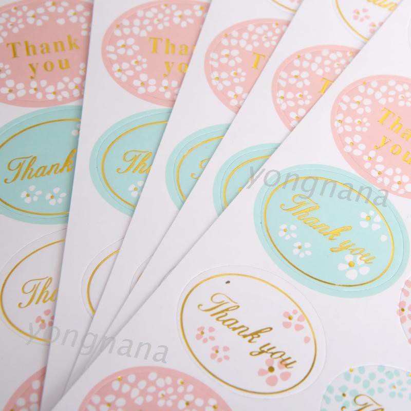 Set 120 Sticker Tròn In Chữ Thank You