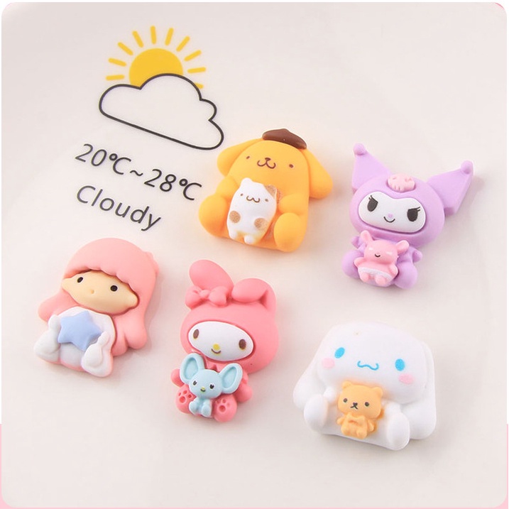 Phụ Kiện Trang Trí Điện Thoại / Kẹp Tóc Hình Giày Hoạt Hình Sanrio My Melody Cinnamoroll Kuromi DIY