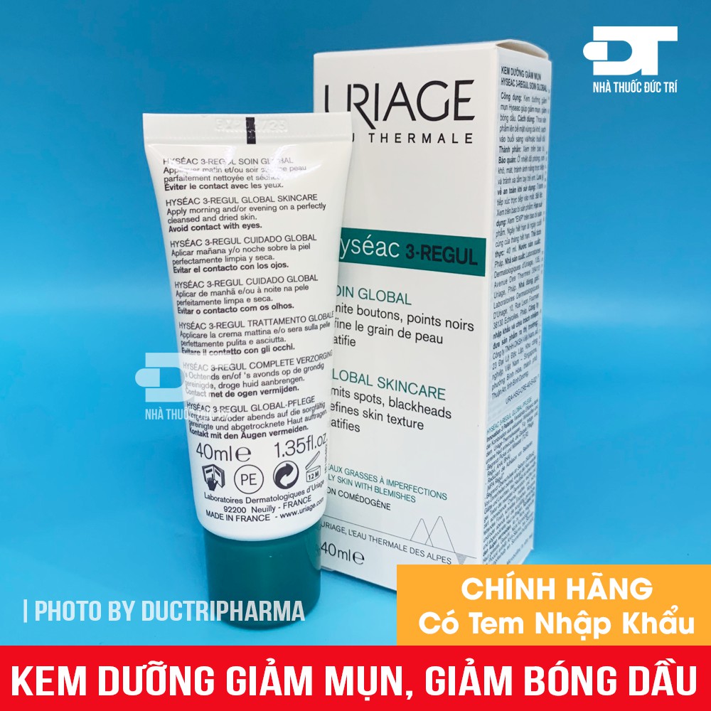 Kem dưỡng giảm mụn Uriage Hyséac 3 - Regul Soin Global (40ml)