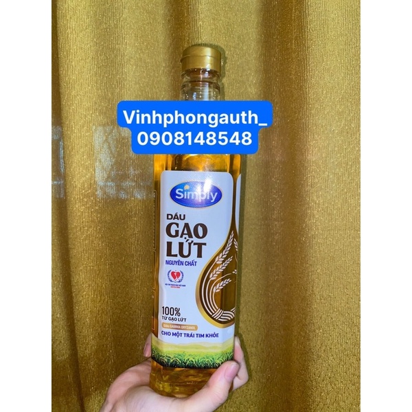 Dầu Gạo Lứt nguyên chất Simply 1l