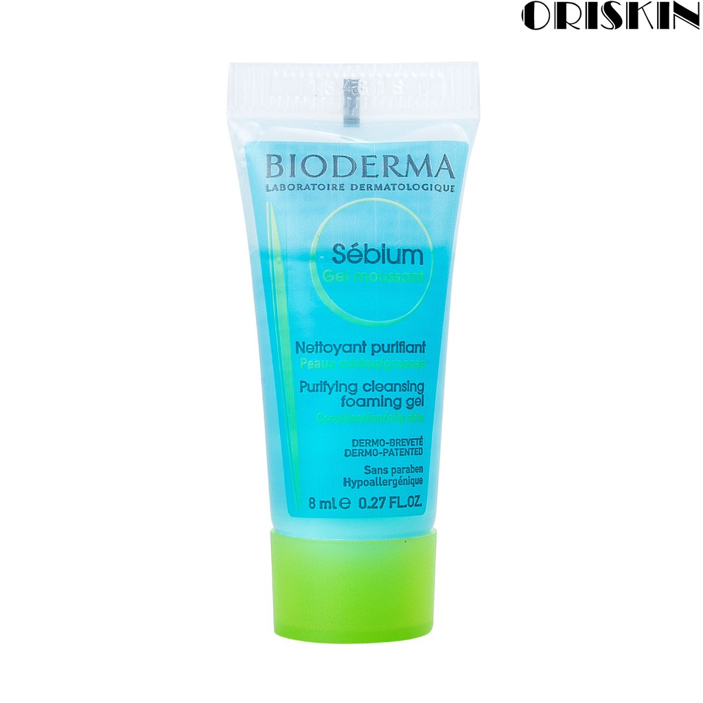 Minisize Bioderma Gel Rửa Mặt Tạo Bọt Cho Da Hỗn Hợp Và Da Dầu Bioderma Sebium Gel Moussant 8ml