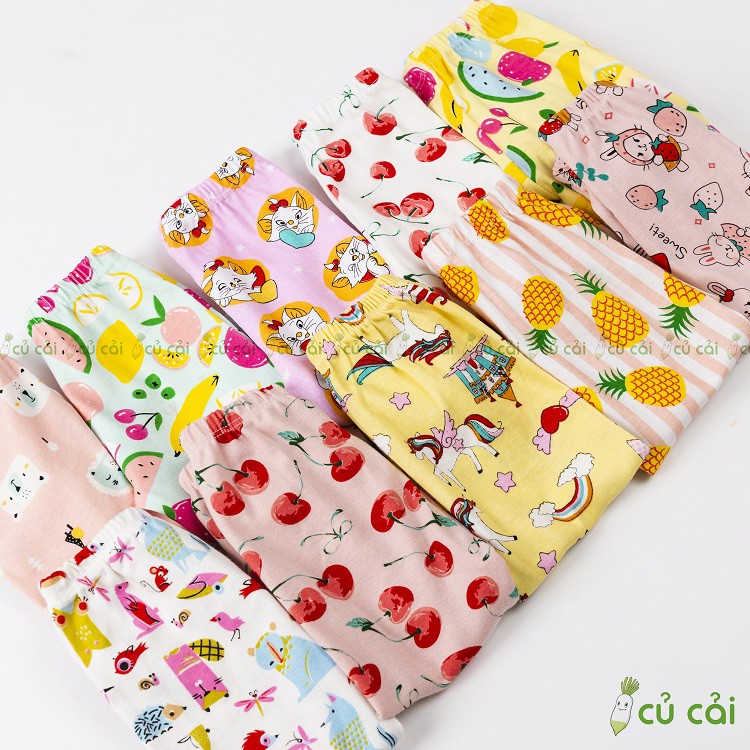 Quần dài chục cho bé gái chất cotton bozip đẹp từ 7 - 17kg QCH02