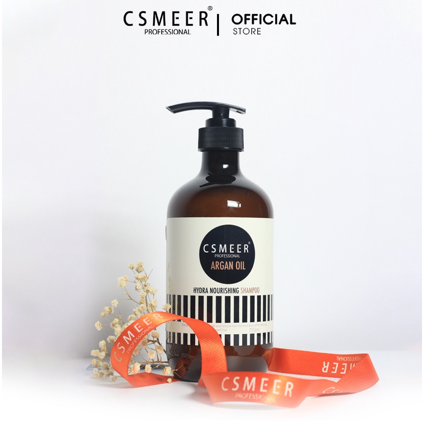 Combo dầu gội – dầu xả phục hồi tóc khô xơ Csmeer Argan Oil 500ml