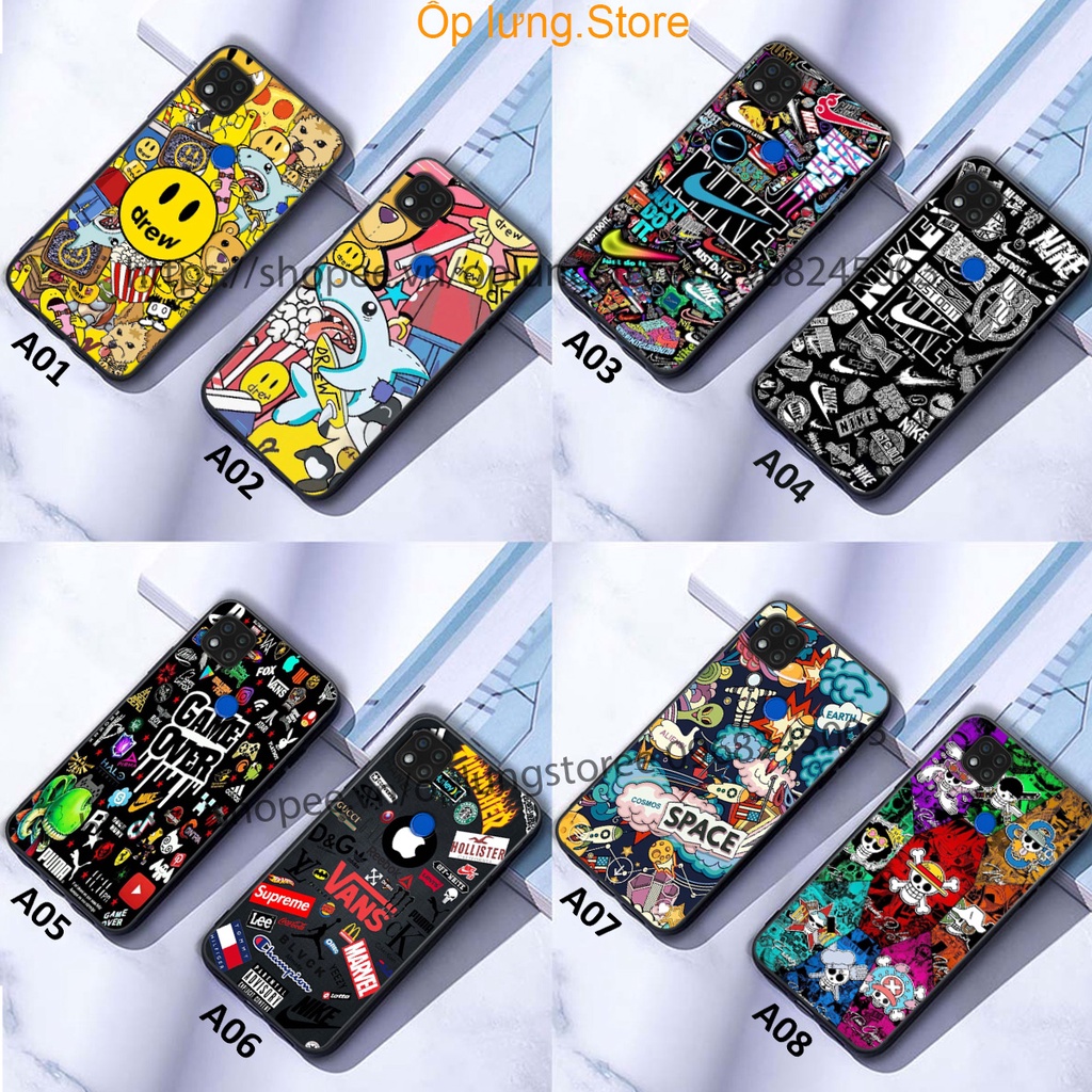 Ốp lưng Xiaomi Redmi 9C in hình thương hiệu thời trang đa sắc cá tính.