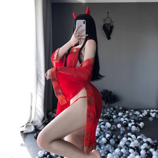 Trang Phục Hóa Trang Phong Cách Gợi Cảm Cho Nữ Cosplay mỹ nhân trung hoa Áo vest trong suốt ren free suze <55kg