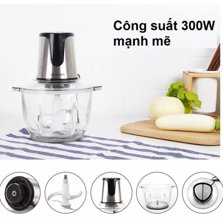 Máy xay thịt 2 DAO LƯỠI KÉP Lock&Lock EJM171 dung tích 2L- bảo hành chính hãng tại các showroom trên toàn quốc