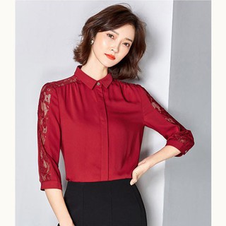 ️ Đồ Đẹp Giá Rẻ ️🥇️ Áo sơ mi nữ phối tay ren (M, L) - LV1948DTT022