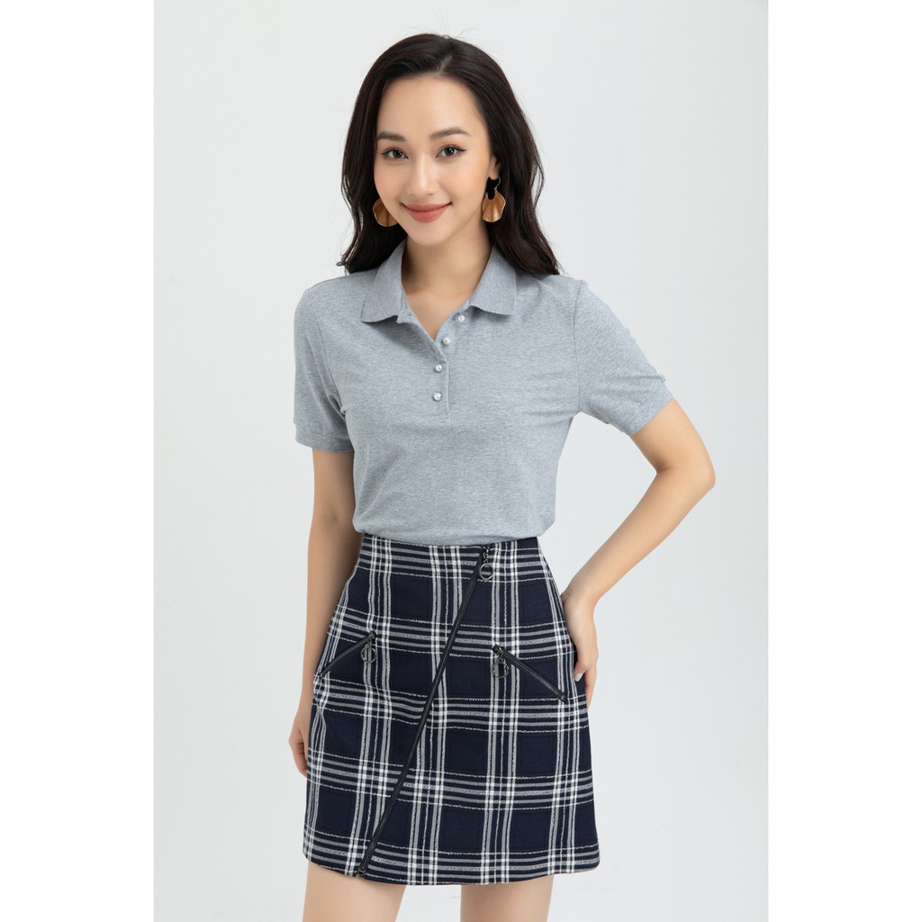 [NHẬP WABRTL5 GIẢM 10% TỐI ĐA 50K ĐH 250K ]Áo Thun nữ Trơn Cổ Đức IVY moda MS 57P0154