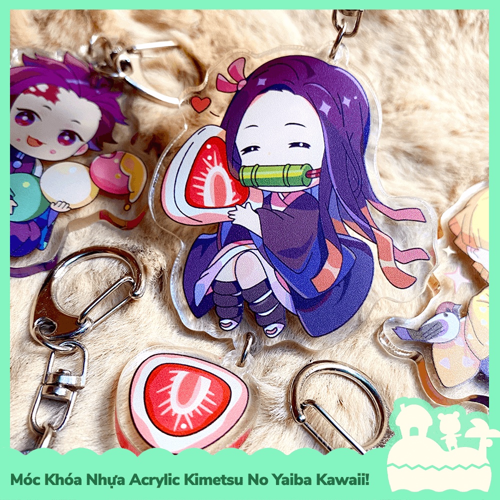 [Sẵn VN - NowShip] Móc Khóa Keychain Acrylic Nhựa Trong Anime Manga Kimetsu No Yaiba Demon Slayer Kawaii!