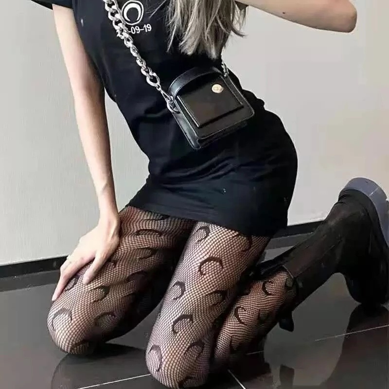 Tất quần cao vải lưới ren nylon đơn giản tạo hình hoa hồng màu đen cổ điển phong cách Nhật Bản thời trang dành cho nữ