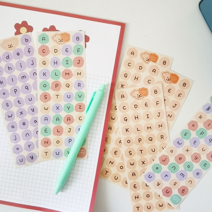 Miếng Dán Trang Trí Điện Thoại/ Sổ Tay Hình Chữ Cái Tiếng Anh Dễ Thương Phong Cách Hàn Quốc
