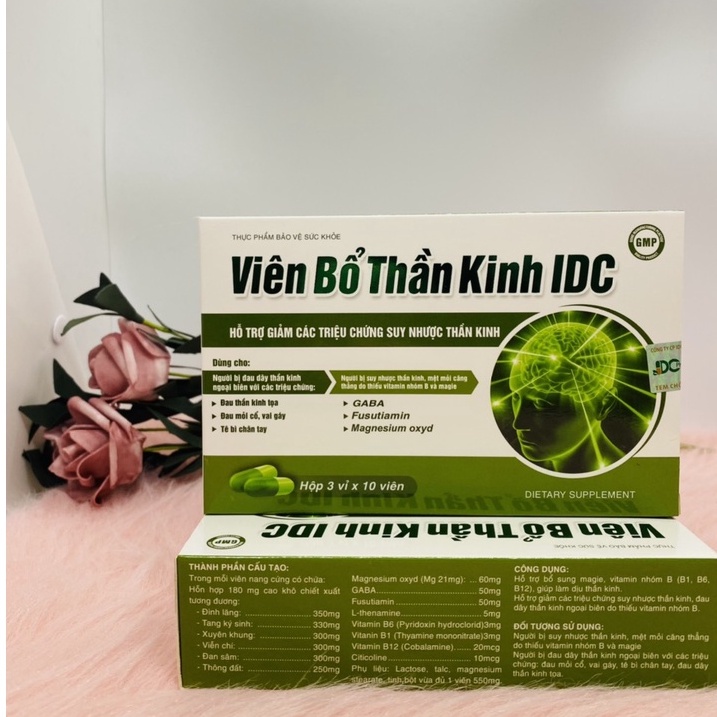Viên bổ thần kinh IDC hộp 30 viên giúp giảm các triệu chứng suy nhược thần kinh