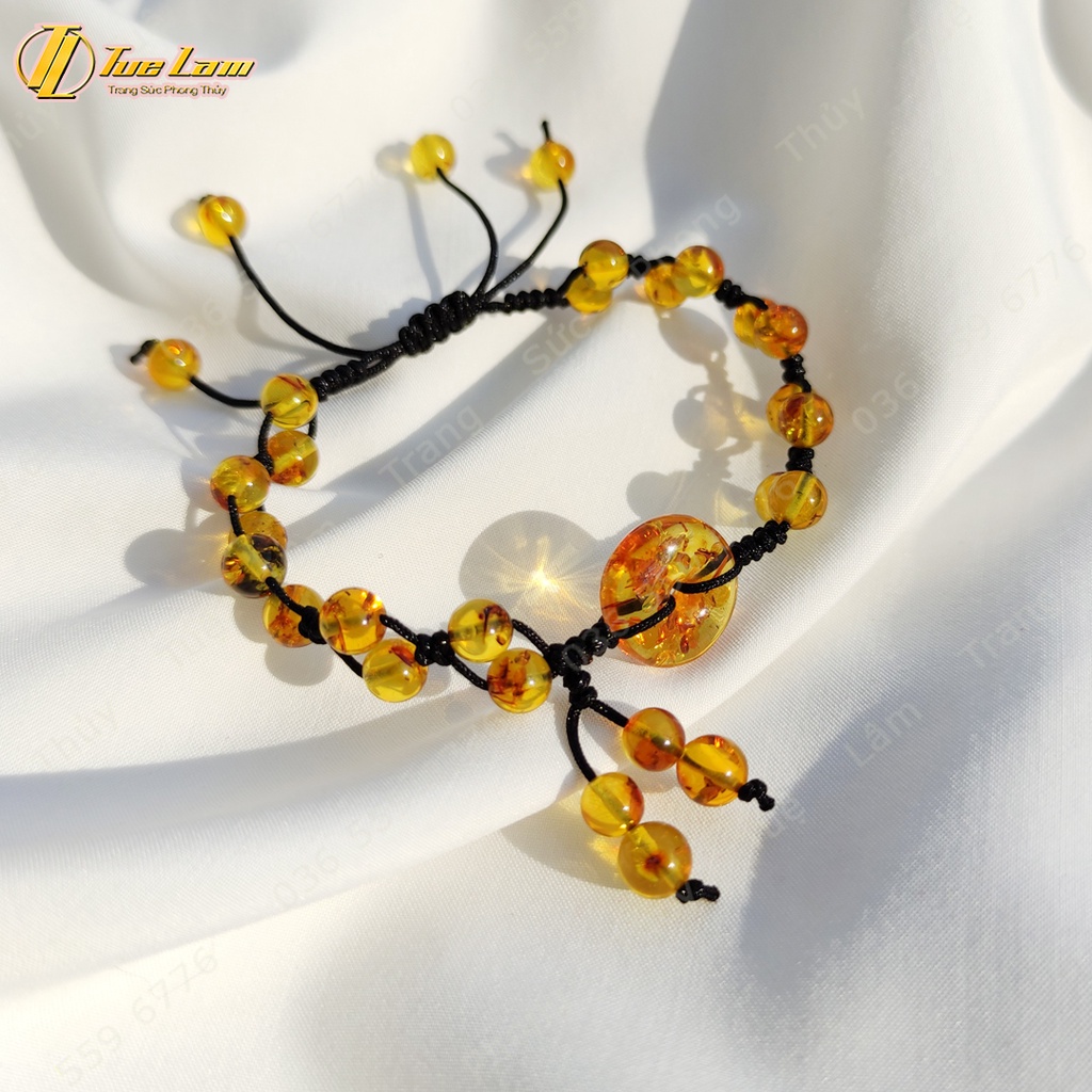 Vòng tay nữ dây chỉ may mắn bện hạt màu vàng đồng điếu tài lộc hợp mệnh - Tuệ Lâm