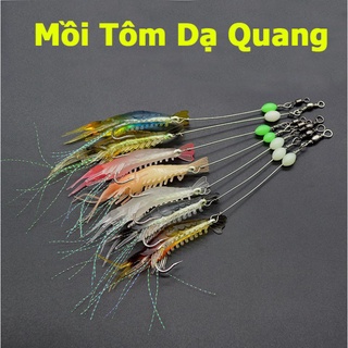 5 mồi tôm câu cá sắc nhọn dạ quang