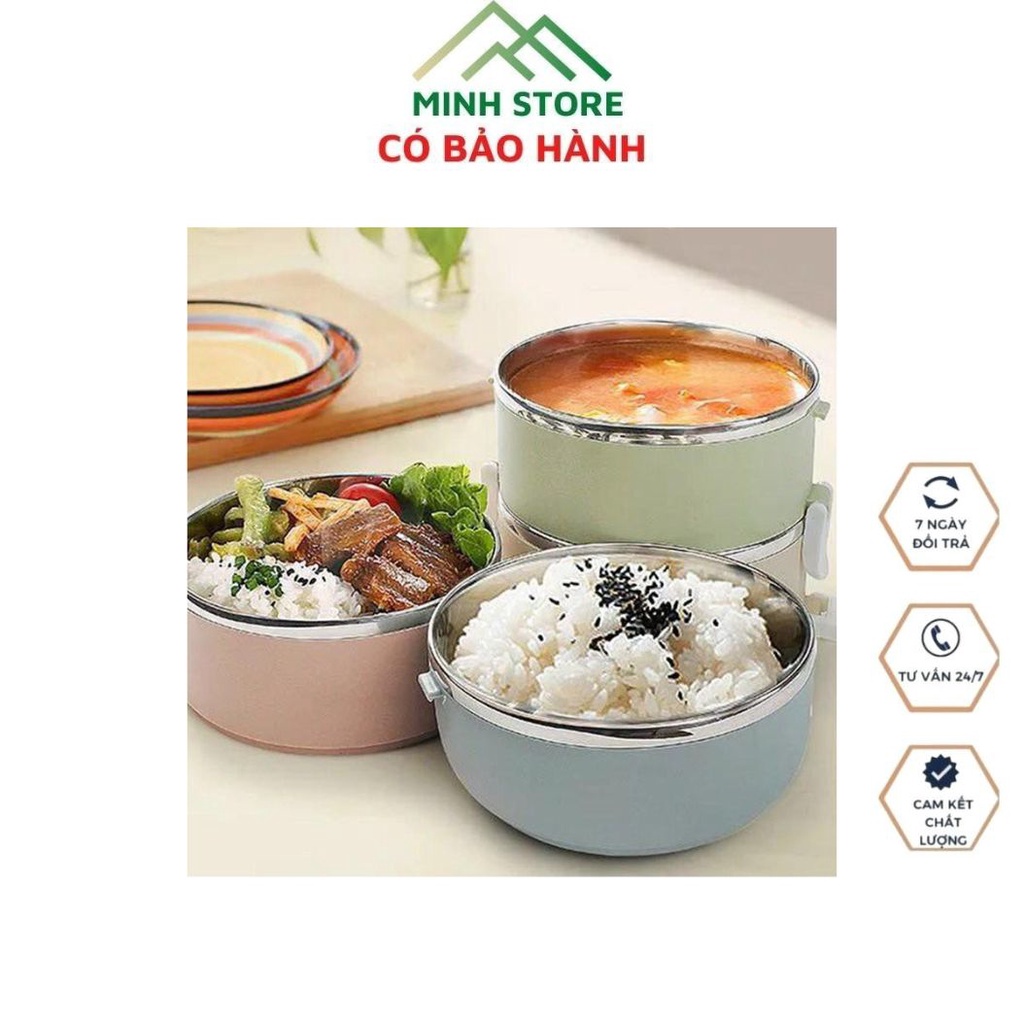 Hộp Đựng Cơm Cặp Lồng Cơm Giữ Nhiệt Lúa Mạch Ruột Inox