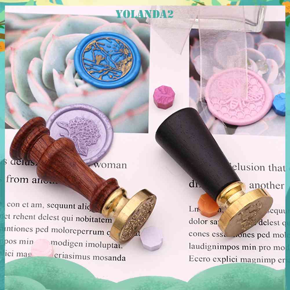 Con Dấu Tay Cầm Gỗ Khắc Hình Hoa Hồng Kiểu Cổ Điển