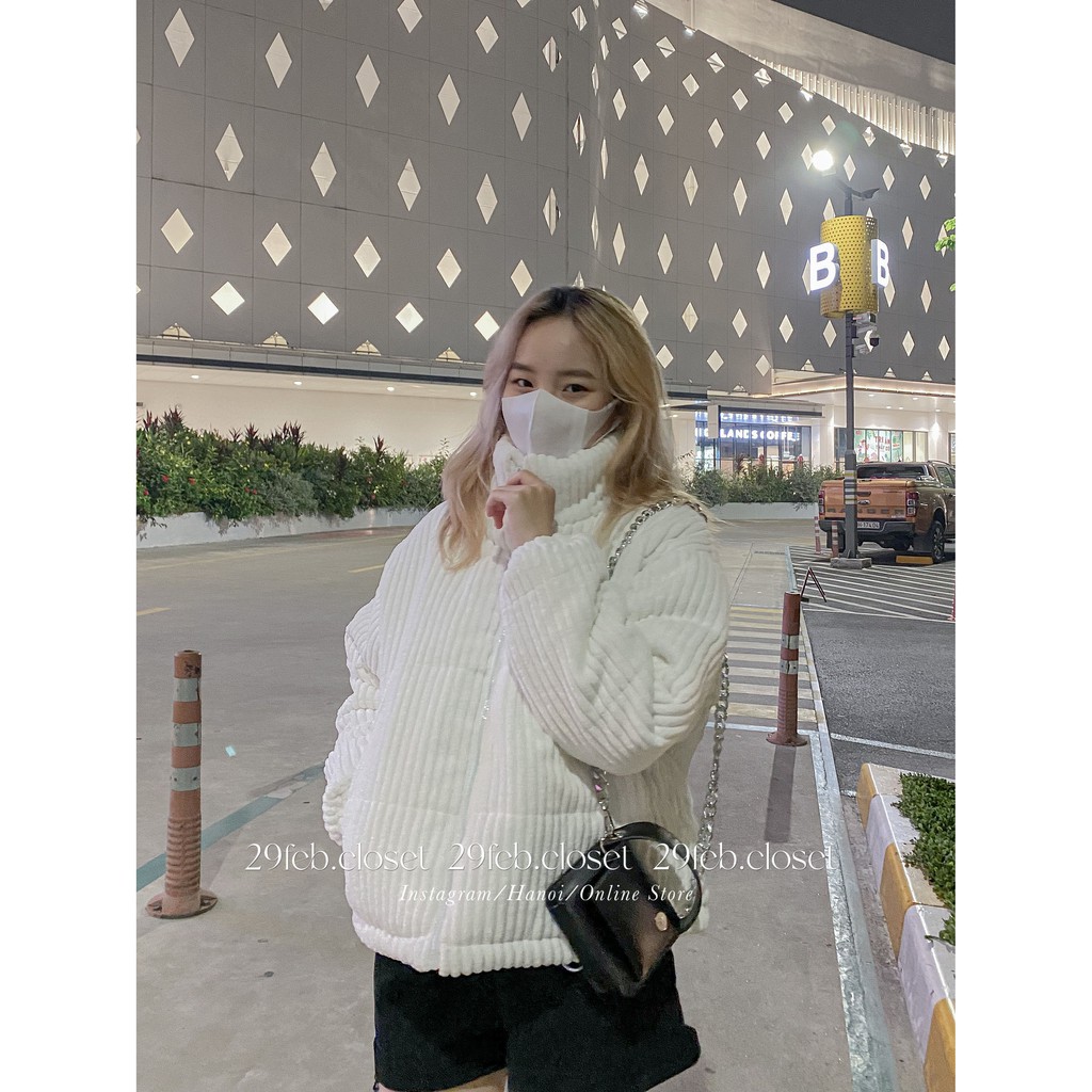 [Ảnh thật/Video]  Áo khoác phao cổ dựng nhung GÂN - 29feb.closet | BigBuy360 - bigbuy360.vn