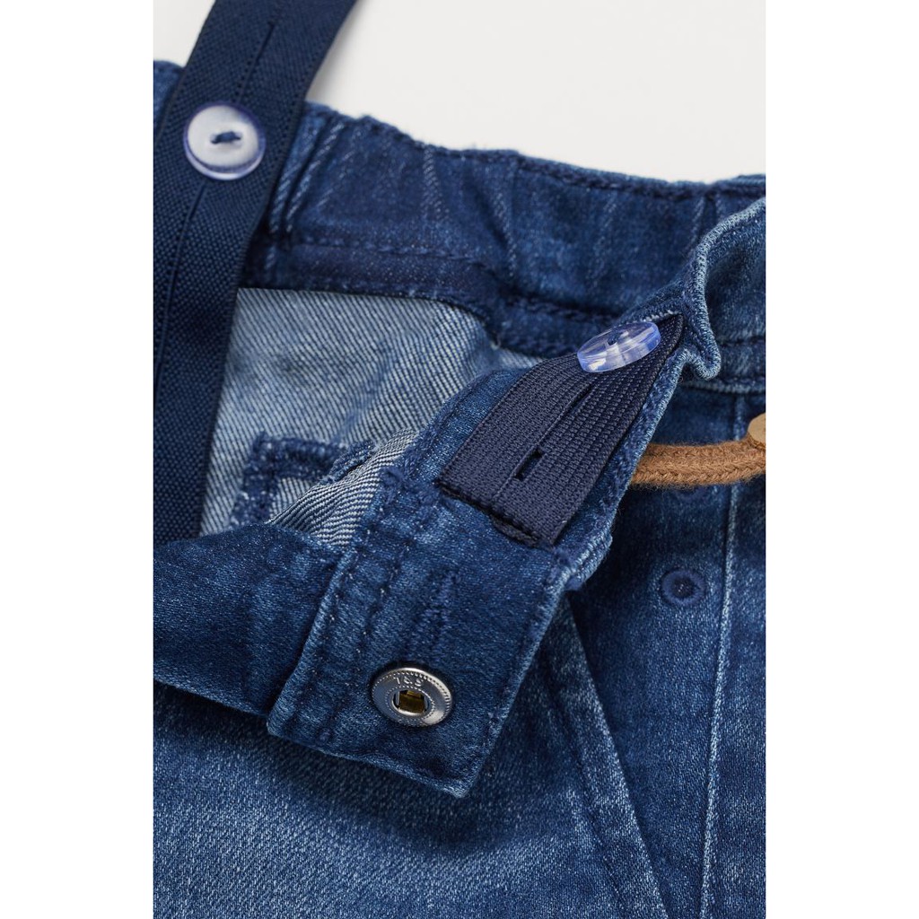 Quần jean kèm dây đeo HM H&amp;M sz 12-18, 18-24m_hàng chính hãng Anh