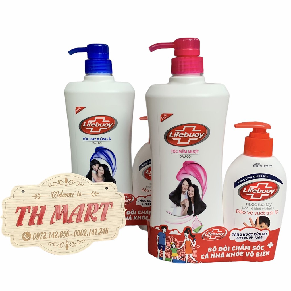 dầu gội đầu lifebuoy tặng nước rửa tay, tóc dầy óng ả, tóc mềm mượt, 5 dấu hiệu trông thấy chai 650g