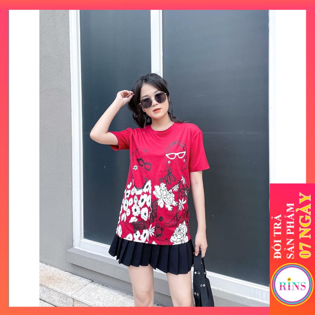 ÁO THUN ÁO PHÔNG ZARA VNXK HỌA TIẾT HAI CÔ GÁI ĐỎ - COTTON 100% 4C FORM CHÂU ÂU