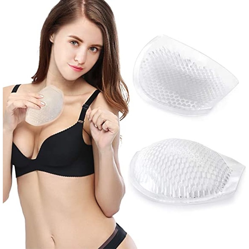 Cặp miếng đệm ngực hình tam giác bằng silicone tổ ong có thể tháo gỡ cho nữ