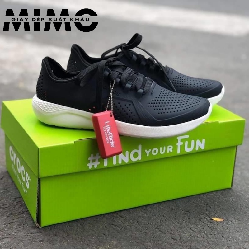 Giày nam Cross Pacer Literide màu đen trắng box cao cấp, êm mềm nhẹ, chống trơn trượt cho nam nữ