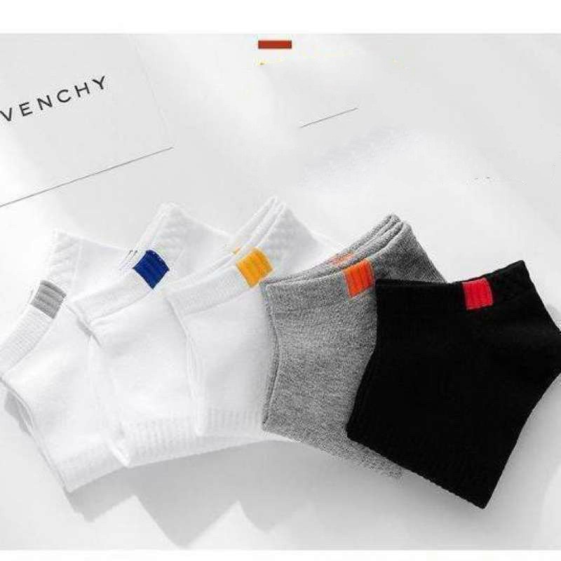 Lố 10 Đôi Vớ Tất Cotton Thể Thao Cổ Ngắn Dập Caro Phong Cách Hàn Quốc