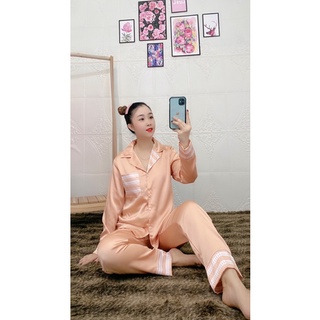 ĐỒ BỘ NỮ PIJAMA LỤA SATIN TAY DÀI QUẦN DÀI