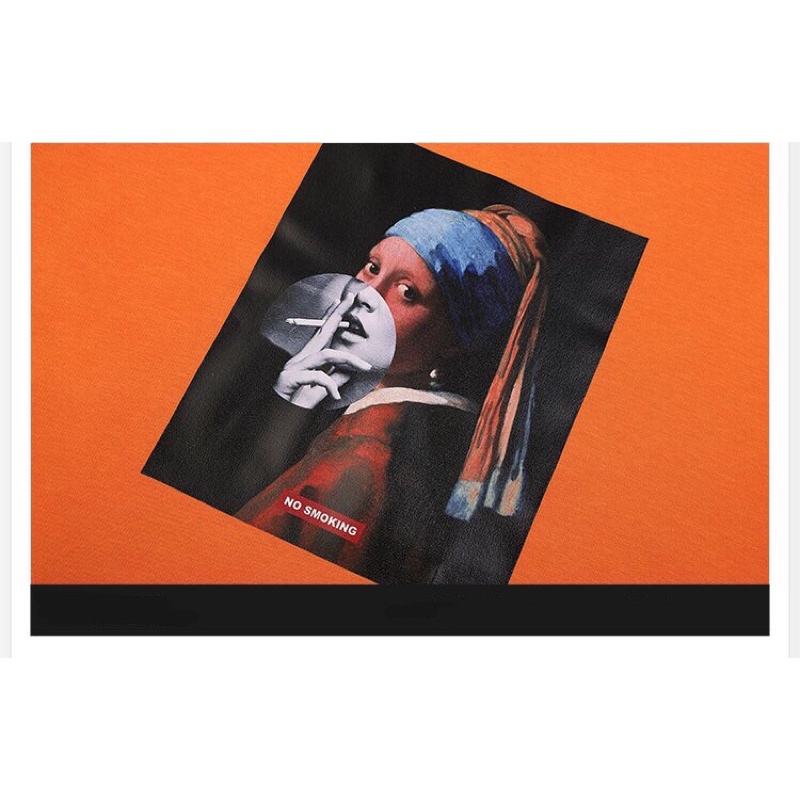 Áo sweater cô gái cầm điếu thuốc unisex nam nữ, form rộng nỉ bông lót lông streetstyle phong cách màu cam, áo nỉ dày đẹp | BigBuy360 - bigbuy360.vn