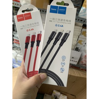 Cáp sạc 3 đầu chính hãng Hoco 3in1 - CX3