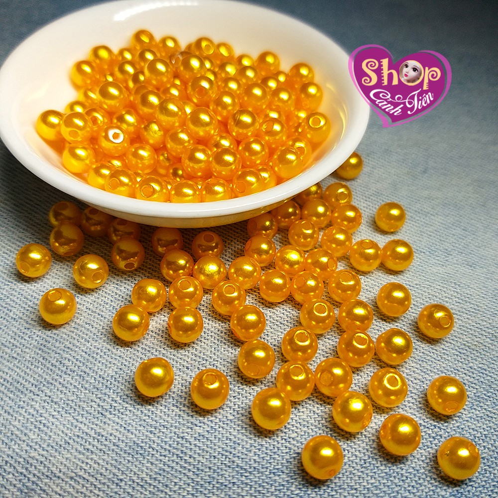 500 Hạt Giả Ngọc Trai 6mm nhiều màu Phủ Nhũ Trang trí Thủ công Tiện dụng