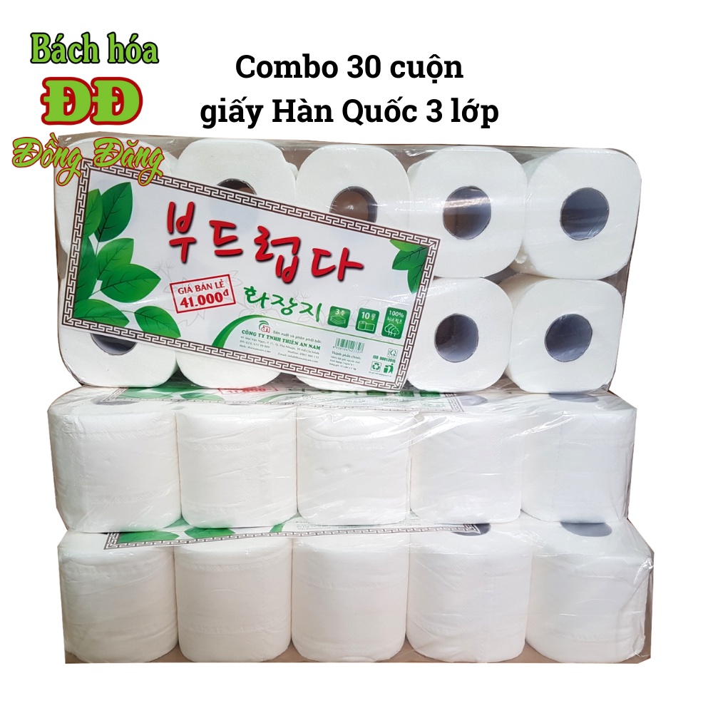 Combo 3 lốc Giấy vệ sinh 3 lớp Hàn Quốc