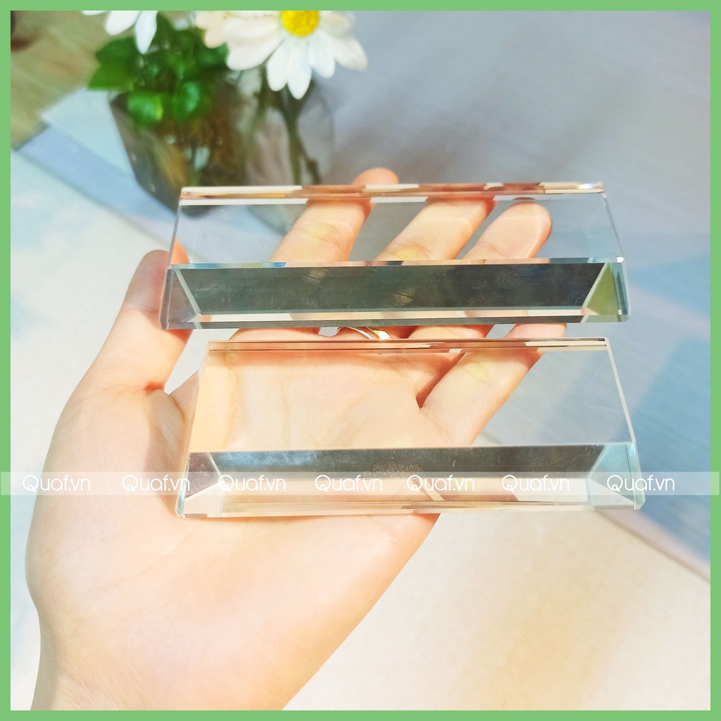 (2x4x9cm) Đế Pha Lê Trưng Bày Sản Phẩm Hình Chữ Nhật - Khối Đặc Nguyên Khối