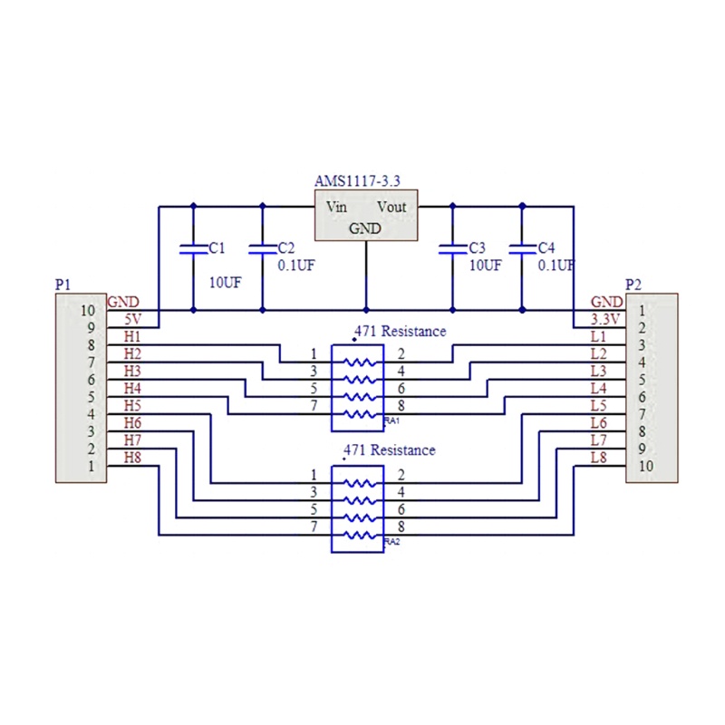 Mô-đun Chuyển Đổi Điện Trở TTL AMS1117 Cho DC 5V Sang 3.3V