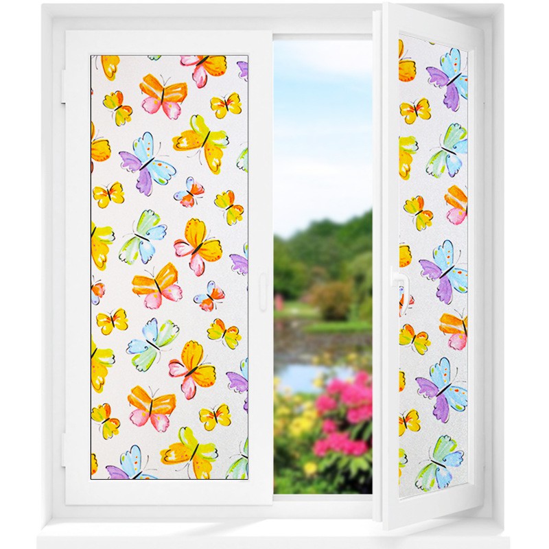 Dán kính tĩnh điện bươm bướm khổ 45cm chất liệu dày đẹp dán không cần keo