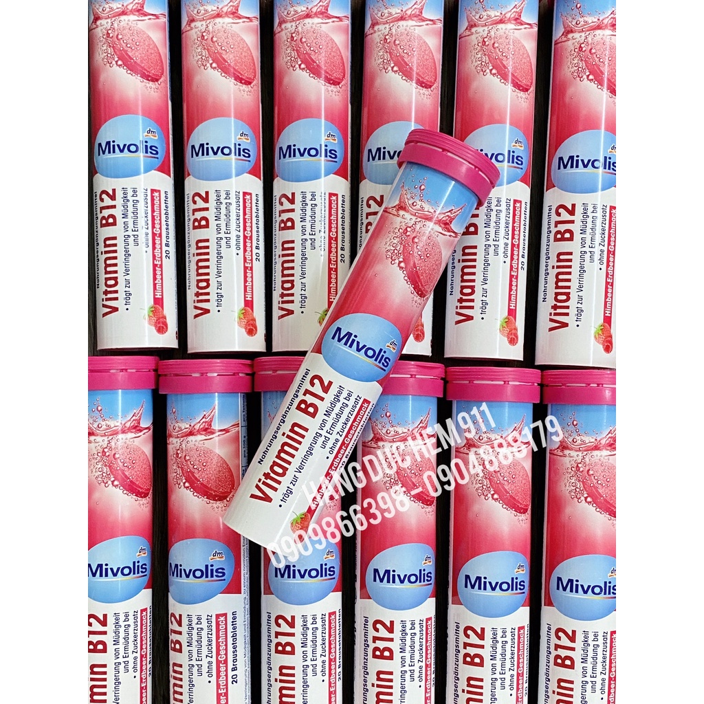Viên sủi C Zink Vitamin tổng hợp khoáng chất tăng đề kháng Mivolis 20 viên nội địa Đức